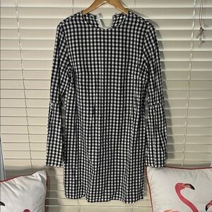 Black and White Checkered Midi Dress